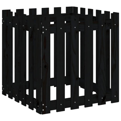 Pflanzkübel Lattenzaun-Design Schwarz 60x60x60 cm Kiefernholz - Pazzar.ch