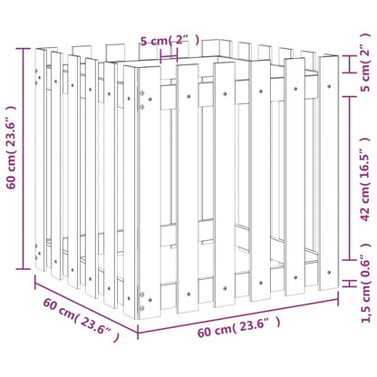 Pflanzkübel Lattenzaun-Design 60x60x60 cm Massivholz Douglasie - Pazzar.ch