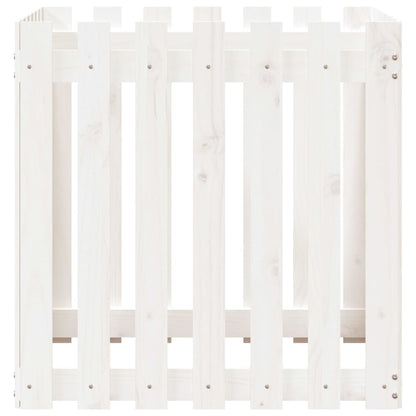 Pflanzkübel Lattenzaun-Design Weiß 70x70x70cm Massivholz Kiefer - Pazzar.ch
