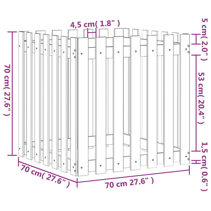 Pflanzkübel Lattenzaun-Design 70x70x70 cm Massivholz Douglasie - Pazzar.ch