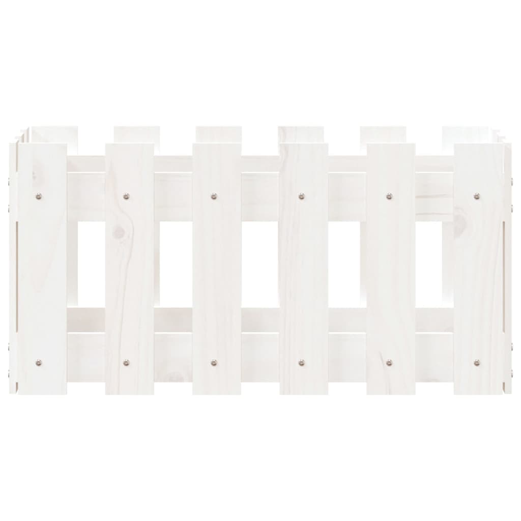 Pflanzkübel Lattenzaun-Design Weiß 60x30x30 cm Kiefernholz - Pazzar.ch