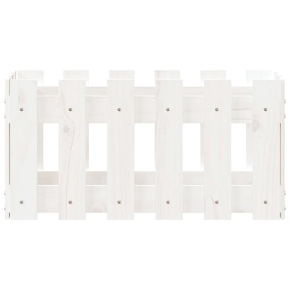 Pflanzkübel Lattenzaun-Design Weiß 60x30x30 cm Kiefernholz - Pazzar.ch