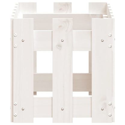 Pflanzkübel Lattenzaun-Design Weiß 60x30x30 cm Kiefernholz - Pazzar.ch