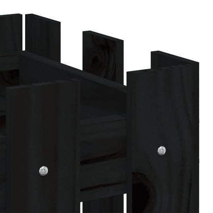 Pflanzkübel Lattenzaun-Design Schwarz 60x30x30 cm Kiefernholz - Pazzar.ch