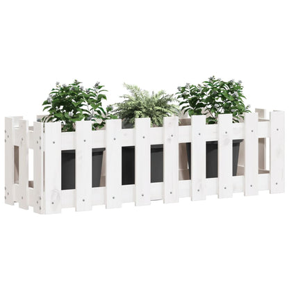 Hochbeet Lattenzaun-Design Weiß 100x30x30 cm Massivholz Kiefer - Pazzar.ch