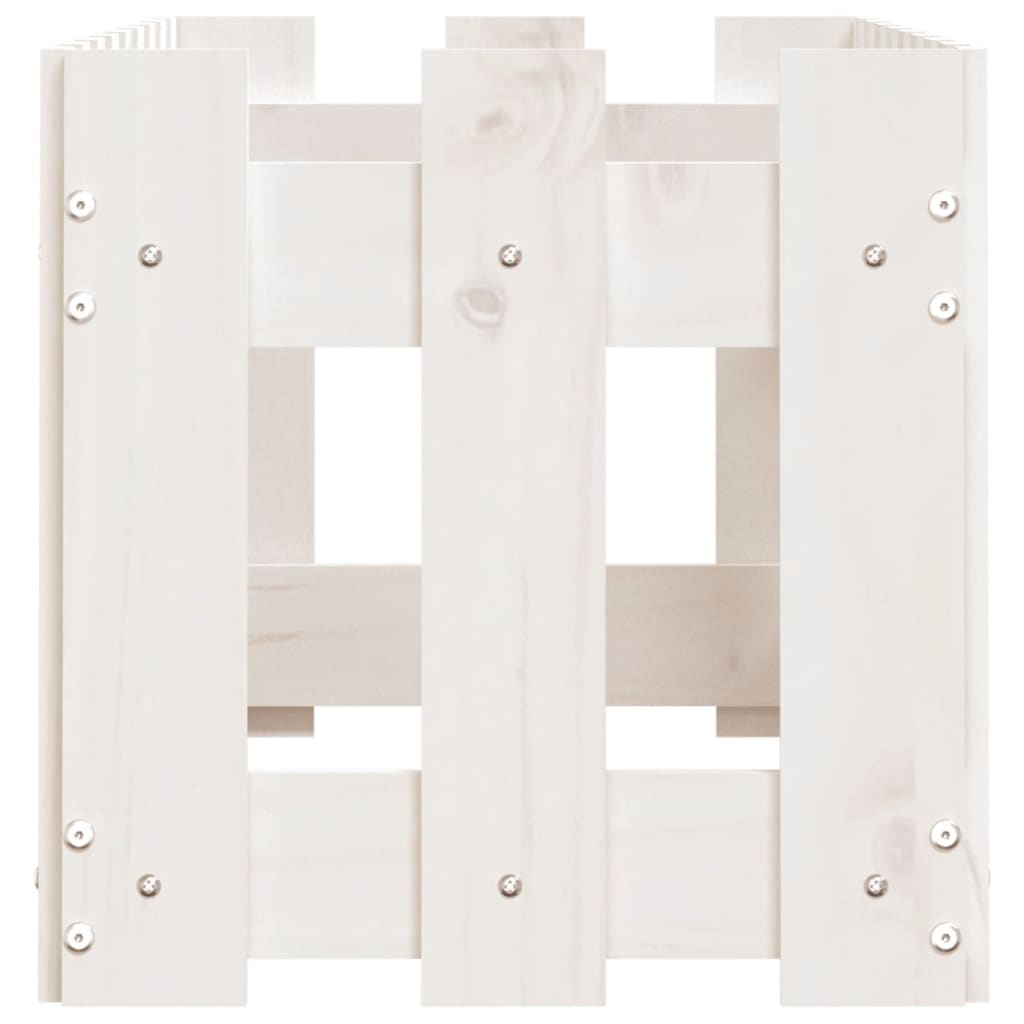 Hochbeet Lattenzaun-Design Weiß 100x30x30 cm Massivholz Kiefer - Pazzar.ch