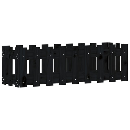 Hochbeet Latten-Design Schwarz 100x30x30 cm Massivholz Kiefer - Pazzar.ch