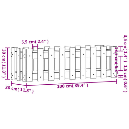 Hochbeet Lattenzaun-Design 100x30x30 cm Massivholz Douglasie - Pazzar.ch