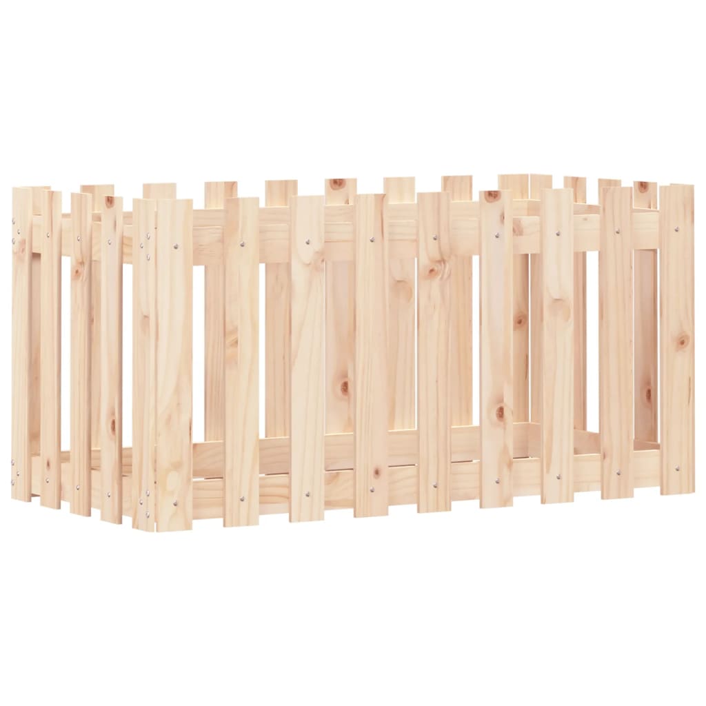 Hochbeet Lattenzaun-Design 100x50x50 cm Massivholz Kiefer - Pazzar.ch