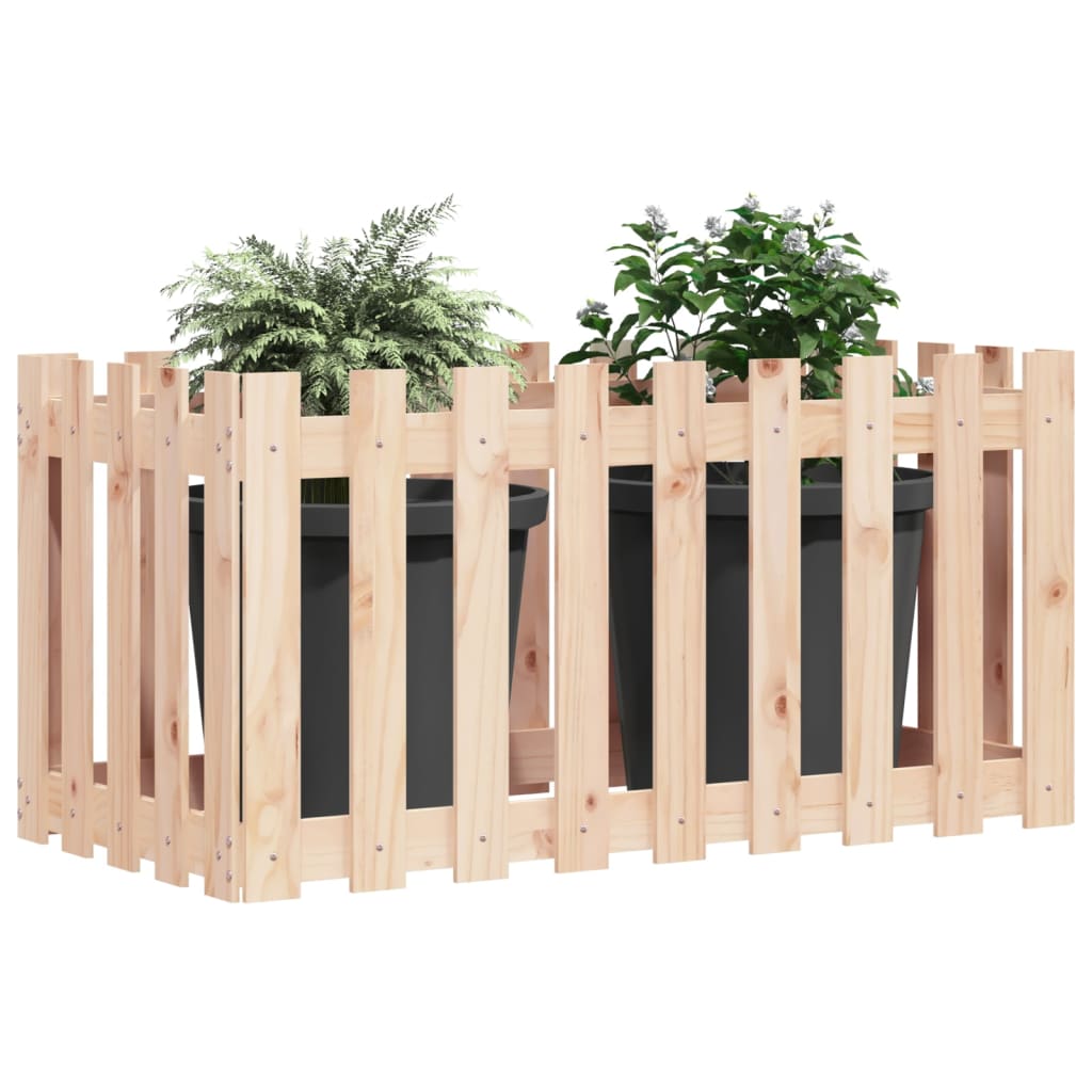 Hochbeet Lattenzaun-Design 100x50x50 cm Massivholz Kiefer - Pazzar.ch