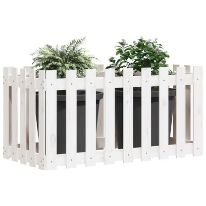 Hochbeet Lattenzaun-Design Weiß 100x50x50 cm Massivholz Kiefer - Pazzar.ch