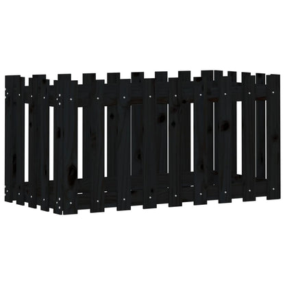 Hochbeet Latten-Design Schwarz 100x50x50 cm Massivholz Kiefer - Pazzar.ch