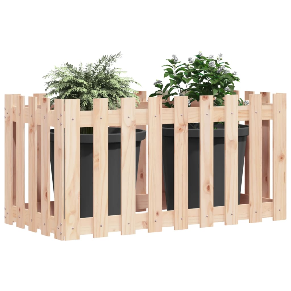 Hochbeet Lattenzaun-Design 100x50x70 cm Massivholz Kiefer - Pazzar.ch