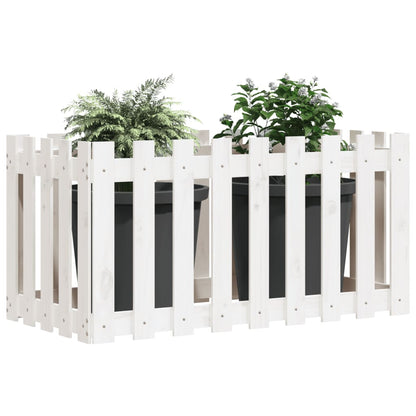 Hochbeet Lattenzaun-Design Weiß 100x50x70 cm Massivholz Kiefer - Pazzar.ch