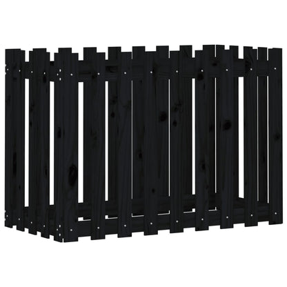 Hochbeet Latten-Design Schwarz 100x50x70 cm Massivholz Kiefer - Pazzar.ch