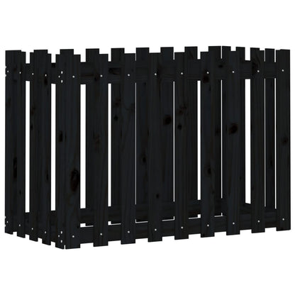 Hochbeet Latten-Design Schwarz 100x50x70 cm Massivholz Kiefer - Pazzar.ch