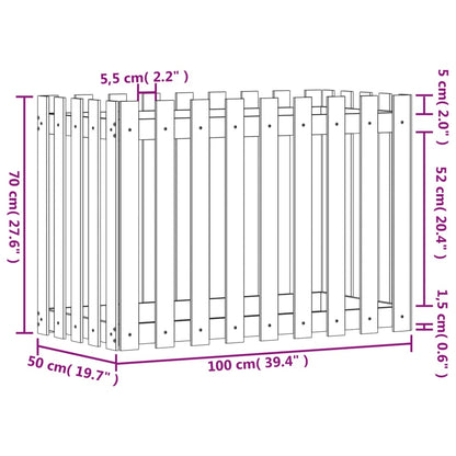 Hochbeet Lattenzaun-Design 100x50x70 cm Massivholz Douglasie - Pazzar.ch