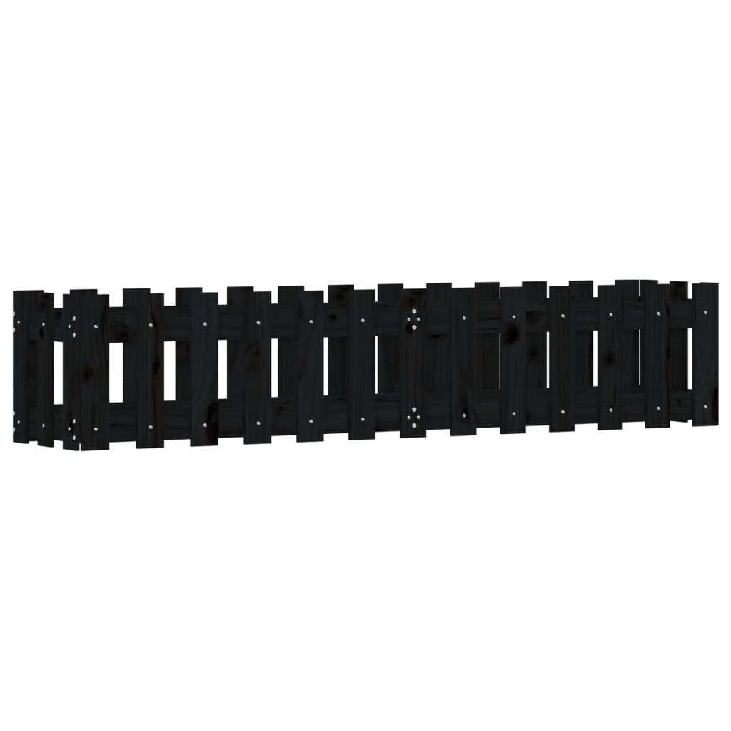 Hochbeet Latten-Design Schwarz 150x30x30 cm Massivholz Kiefer - Pazzar.ch