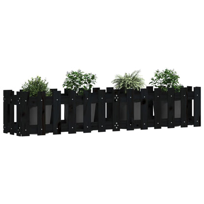 Hochbeet Latten-Design Schwarz 150x30x30 cm Massivholz Kiefer - Pazzar.ch