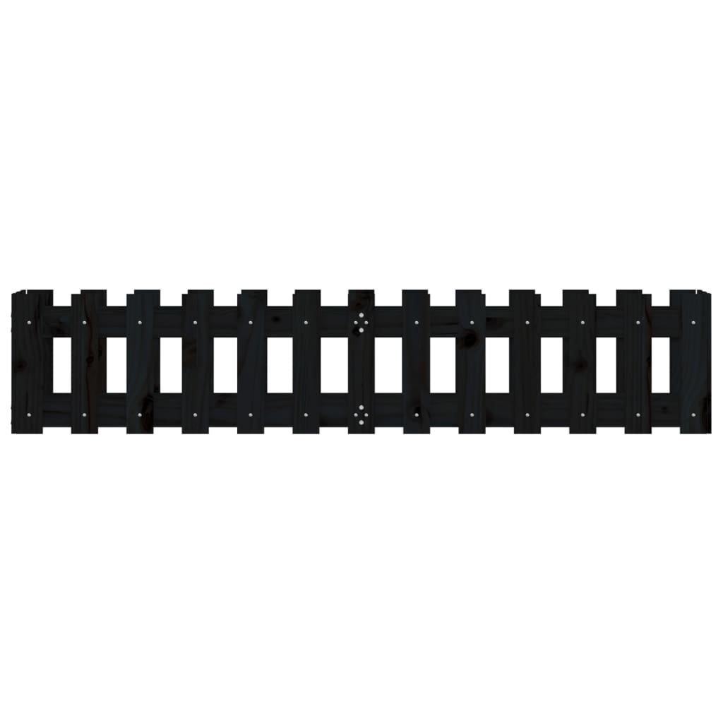 Hochbeet Latten-Design Schwarz 150x30x30 cm Massivholz Kiefer - Pazzar.ch