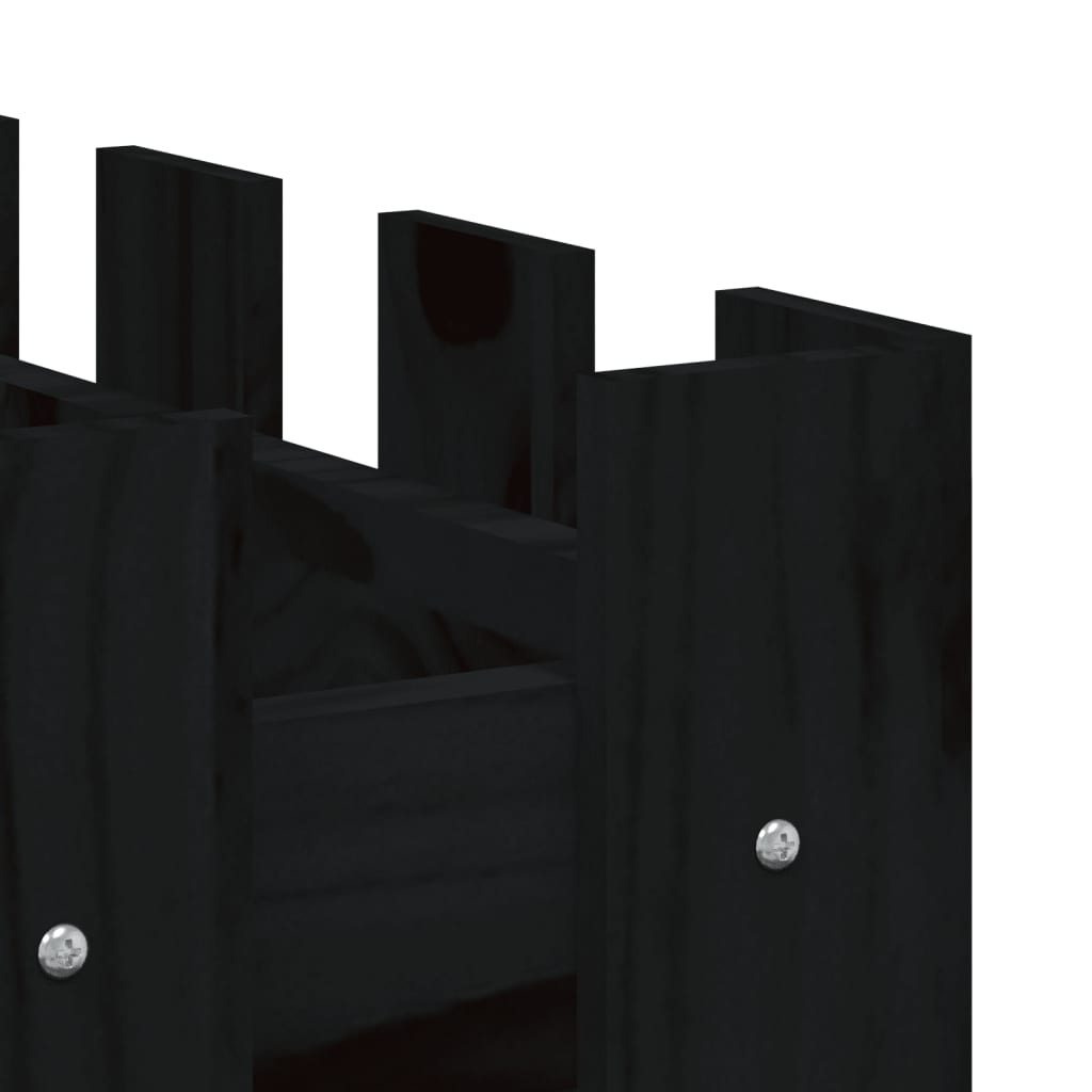 Hochbeet Latten-Design Schwarz 150x30x30 cm Massivholz Kiefer - Pazzar.ch