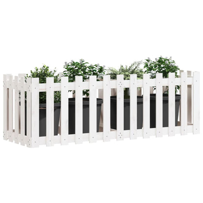 Hochbeet Lattenzaun-Design Weiß 150x50x50 cm Massivholz Kiefer - Pazzar.ch