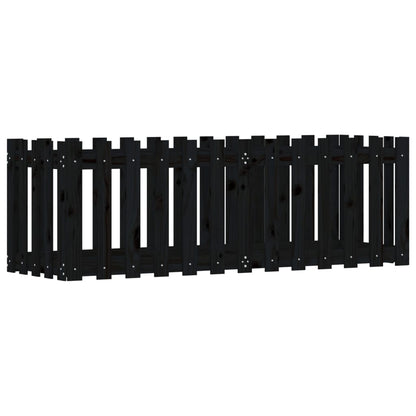 Hochbeet Latten-Design Schwarz 150x50x50 cm Massivholz Kiefer - Pazzar.ch