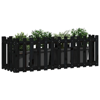 Hochbeet Latten-Design Schwarz 150x50x50 cm Massivholz Kiefer - Pazzar.ch