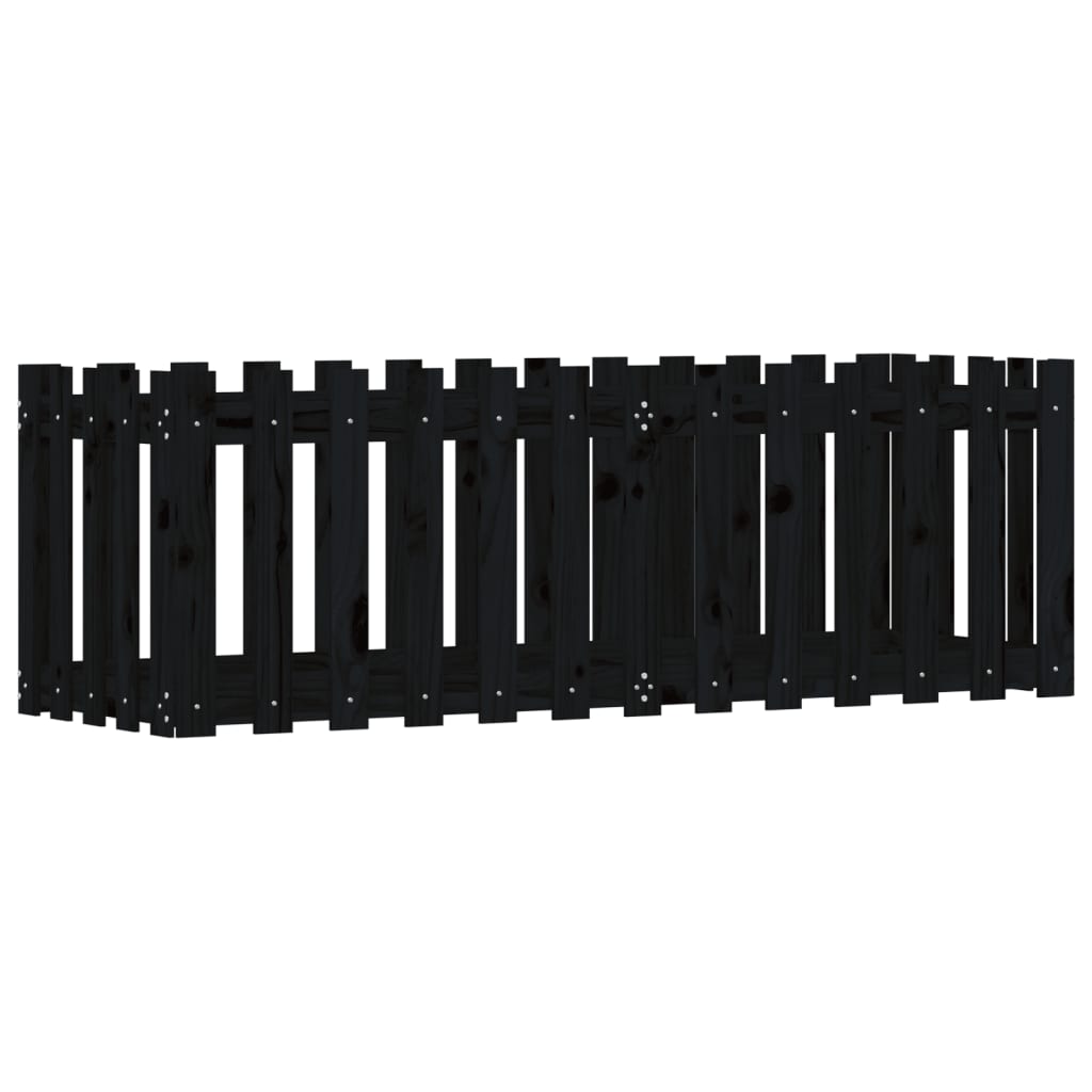 Hochbeet Latten-Design Schwarz 150x50x50 cm Massivholz Kiefer - Pazzar.ch
