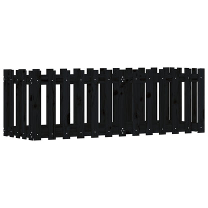 Hochbeet Latten-Design Schwarz 150x50x50 cm Massivholz Kiefer - Pazzar.ch