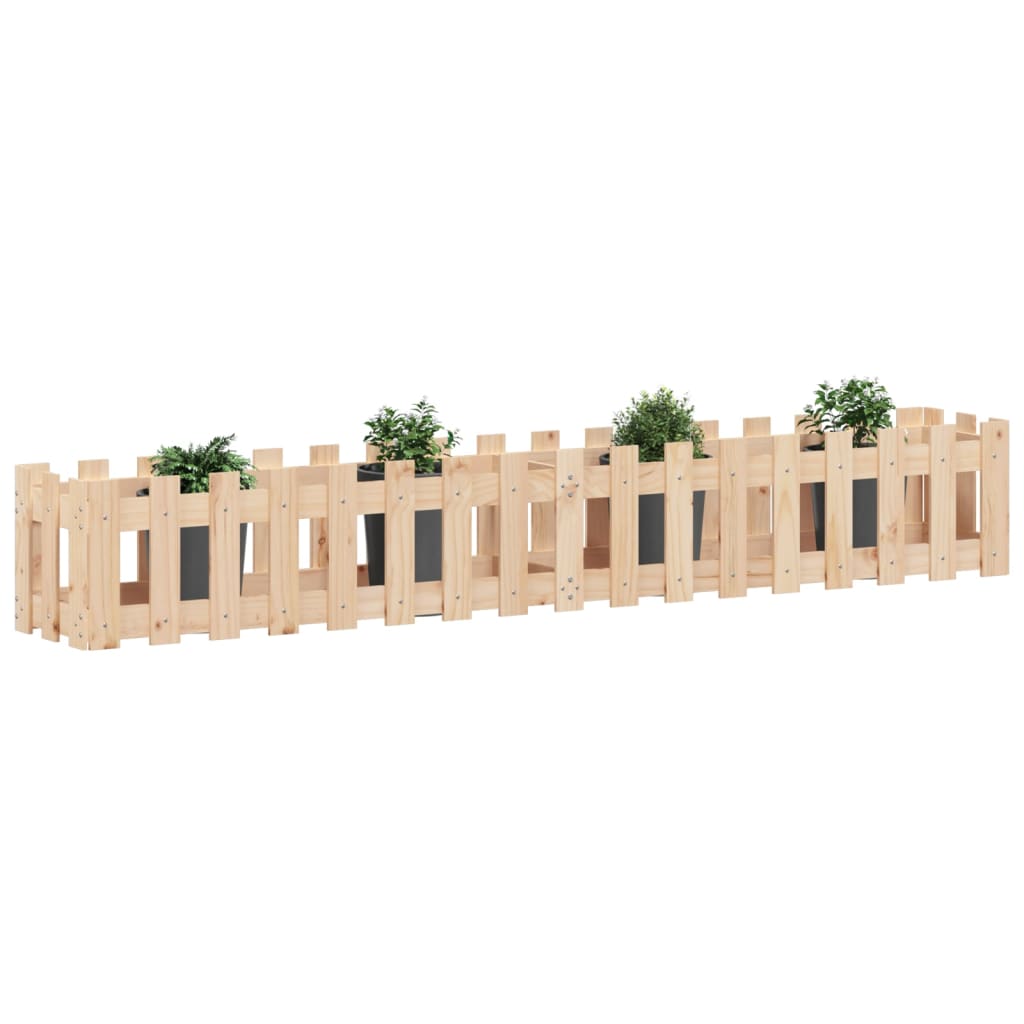 Hochbeet Lattenzaun-Design 200x30x30 cm Massivholz Kiefer - Pazzar.ch