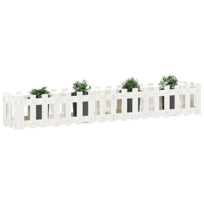 Hochbeet Lattenzaun-Design Weiß 200x30x30 cm Massivholz Kiefer - Pazzar.ch