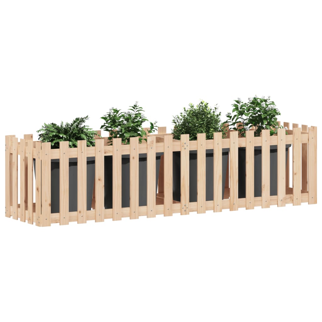 Hochbeet Lattenzaun-Design 200x50x50 cm Massivholz Kiefer - Pazzar.ch