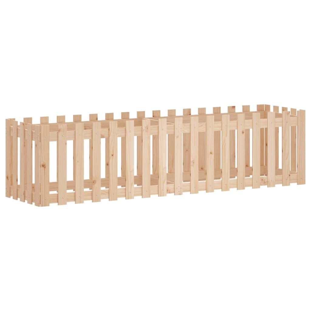 Hochbeet Lattenzaun-Design 200x50x50 cm Massivholz Kiefer - Pazzar.ch