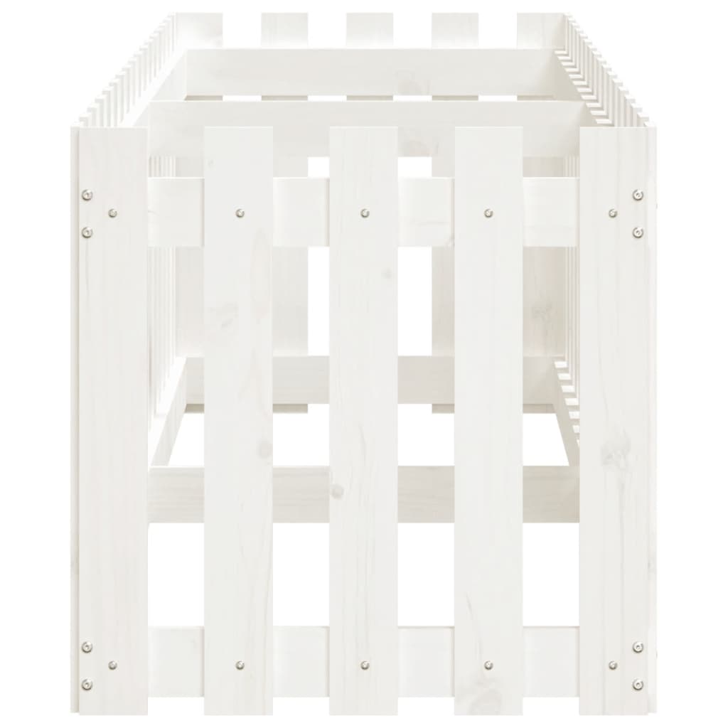 Hochbeet Lattenzaun-Design Weiß 200x50x50 cm Massivholz Kiefer - Pazzar.ch