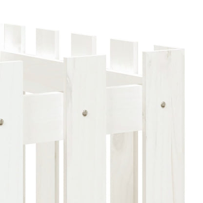 Hochbeet Lattenzaun-Design Weiß 200x50x50 cm Massivholz Kiefer - Pazzar.ch