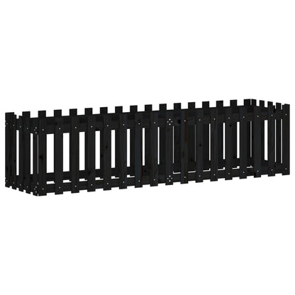 Hochbeet Latten-Design Schwarz 200x50x50 cm Massivholz Kiefer - Pazzar.ch