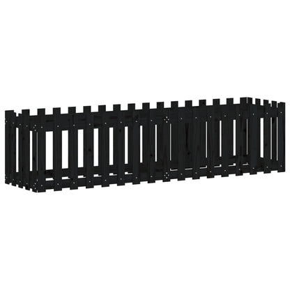 Hochbeet Latten-Design Schwarz 200x50x50 cm Massivholz Kiefer - Pazzar.ch