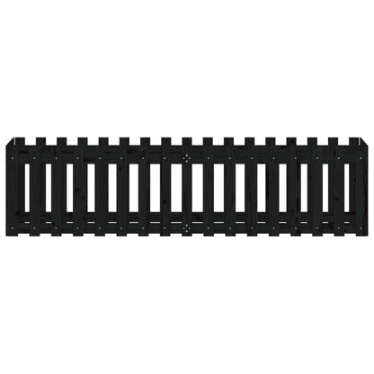 Hochbeet Latten-Design Schwarz 200x50x50 cm Massivholz Kiefer - Pazzar.ch