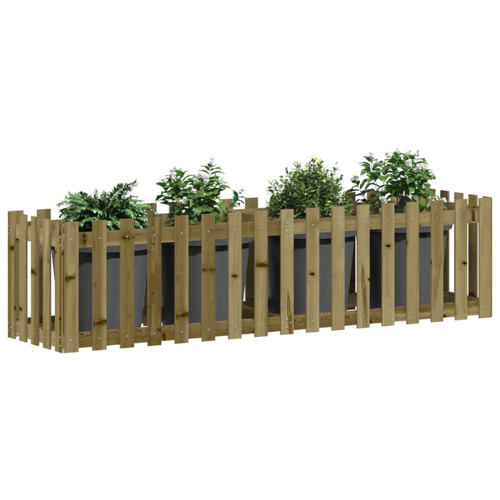 Hochbeet Lattenzaun-Design 200x50x50 cm Kiefernholz Imprägniert - Pazzar.ch