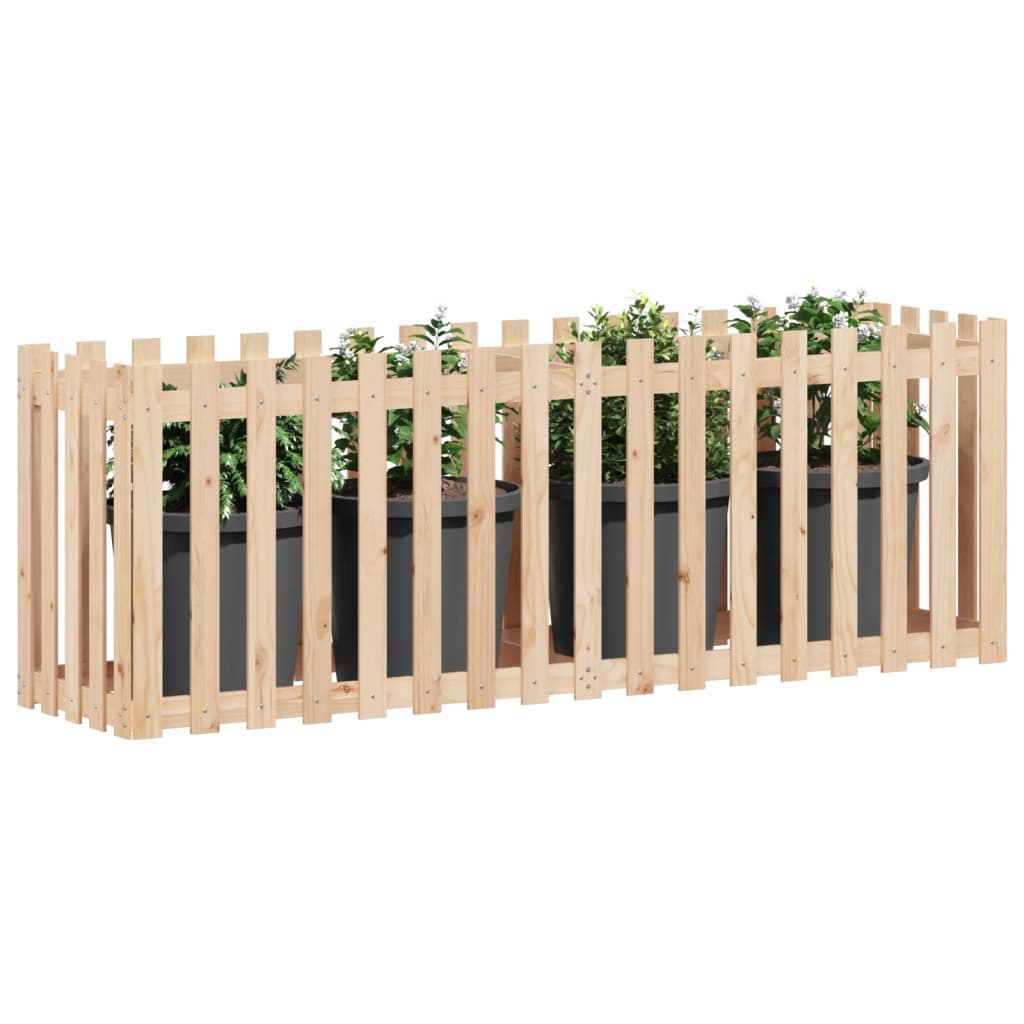 Hochbeet Lattenzaun-Design 200x50x70 cm Massivholz Kiefer - Pazzar.ch
