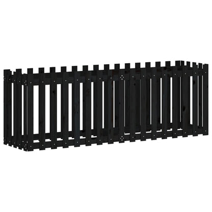 Hochbeet Latten-Design Schwarz 200x50x70 cm Massivholz Kiefer - Pazzar.ch