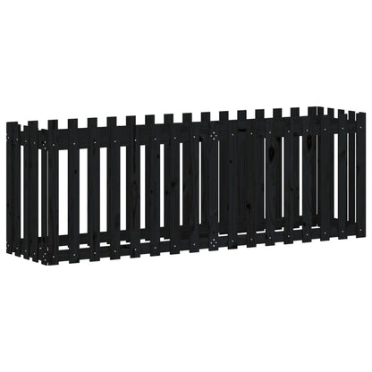 Hochbeet Latten-Design Schwarz 200x50x70 cm Massivholz Kiefer - Pazzar.ch