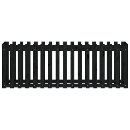 Hochbeet Latten-Design Schwarz 200x50x70 cm Massivholz Kiefer - Pazzar.ch