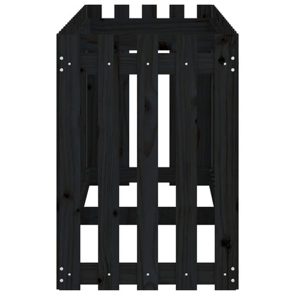 Hochbeet Latten-Design Schwarz 200x50x70 cm Massivholz Kiefer - Pazzar.ch