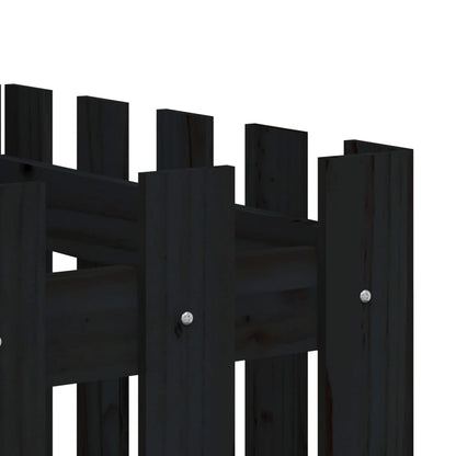 Hochbeet Latten-Design Schwarz 200x50x70 cm Massivholz Kiefer - Pazzar.ch