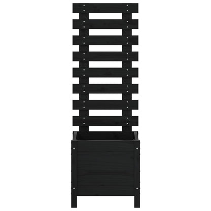 Pflanzkübel Rankhilfe Schwarz 39x39,5x114 cm Massivholz Kiefer - Pazzar.ch