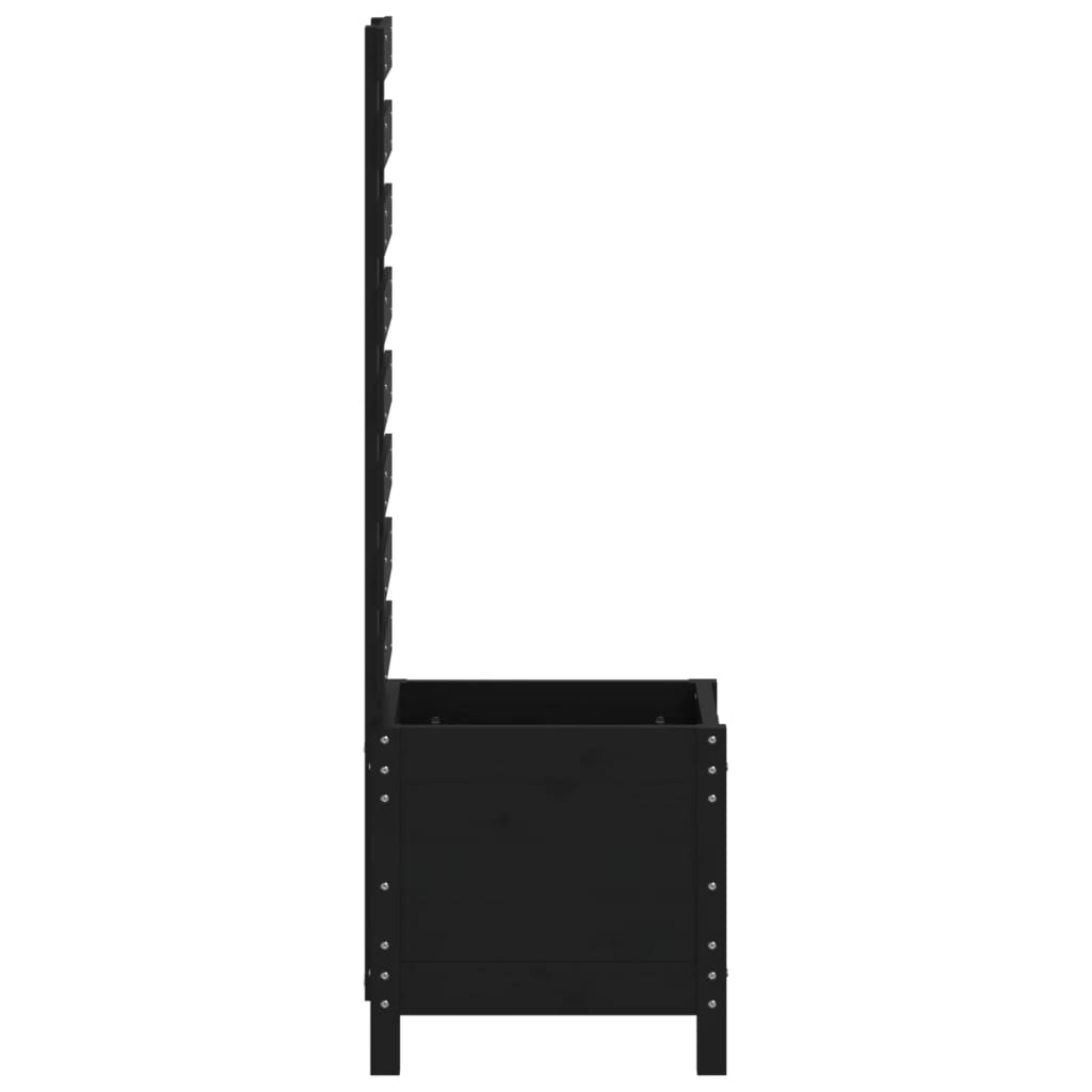 Pflanzkübel Rankhilfe Schwarz 39x39,5x114 cm Massivholz Kiefer - Pazzar.ch