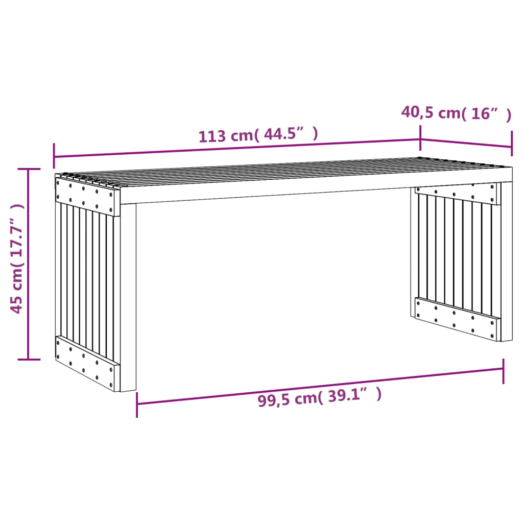 Gartenbank Ausziehbar 212,5x40,5x45cm Imprägniertes Kiefernholz - Pazzar.ch