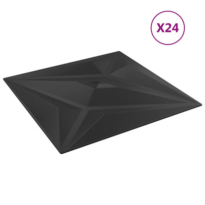 Wandpaneele 24 Stk. Schwarz 50x50 cm EPS 6 m² Stern - Pazzar.ch